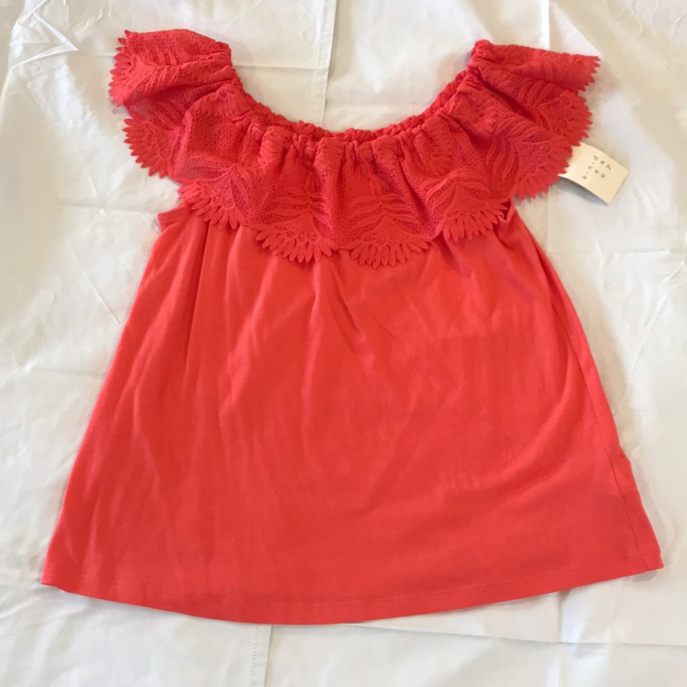 Coral off the shoulder Top!